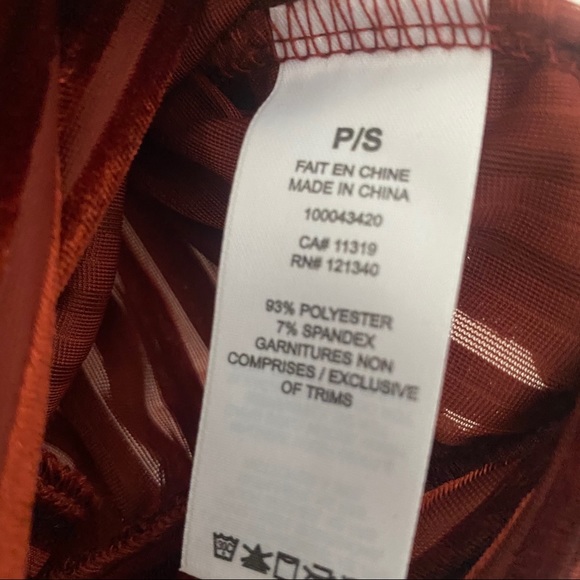 NWT Dynamite velvet crop top striped short sleeve - Picture 3 of 4